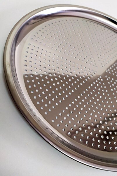 5DM Delikli Çelik Pizza Ve Lahmacun Tepsisi Büyük Boy -36 Cm