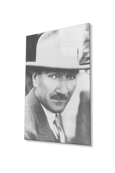 idealizbiz Ataturk staklena slika, 4mm izdržljivo kaljeno staklo, Ataturk sta...