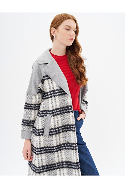 Kayra Garnili Ekoseli Kaban Krem