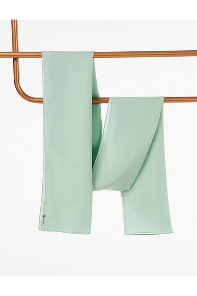Kayra Mint Color Cotton Blended Logo Shawl