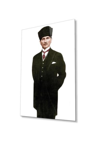 idealizbiz Ataturk Glass Painting 4mm Sticlă temperată durabilă, Ataturk Glass Wall Art