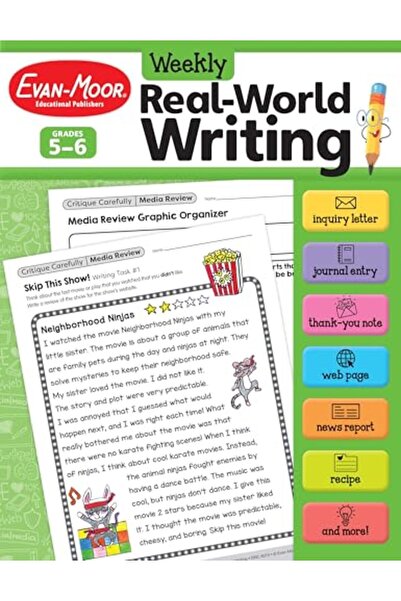 Evan Moor Educational موارد مدرسية أسبوعية للكتابة الواقعية للصف الخامس والسادس