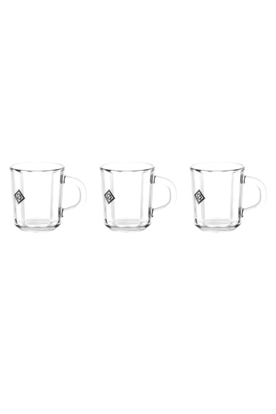 ROYALFORD 3Pcs Glass Mug Set with Handle, 235ml, Lead-Free, RF10290