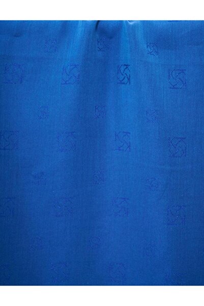 Kayra Indigo Cotton Blended Logo Shawl