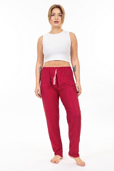 TAMPAP Pantaloni de pijama de damă din piele intoarsa cu model texturat