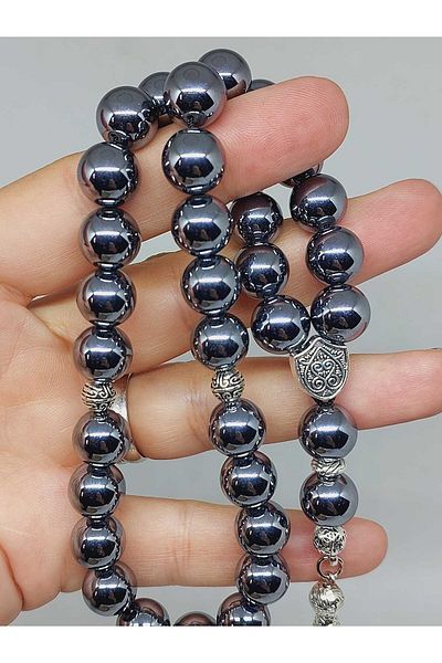 Yasamtohumu Terahertz Stone 33' Locket Prayer Beads 10mm (42125)
