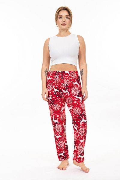TAMPAP Women's Suede Textured Patterned Pajama Bottom