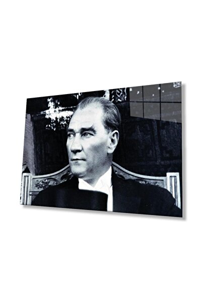 idealizbiz Ataturk Glass Painting 4mm Sticlă temperată durabilă, Ataturk Glass Wall Art