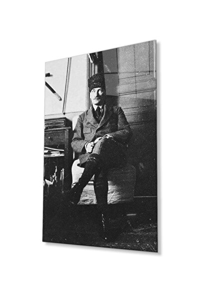 idealizbiz Ataturk staklena slika, 4mm izdržljivo kaljeno staklo, Ataturk sta...