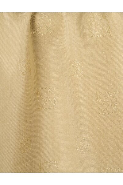 Kayra Cotton Blend Logo Shawl Water Green