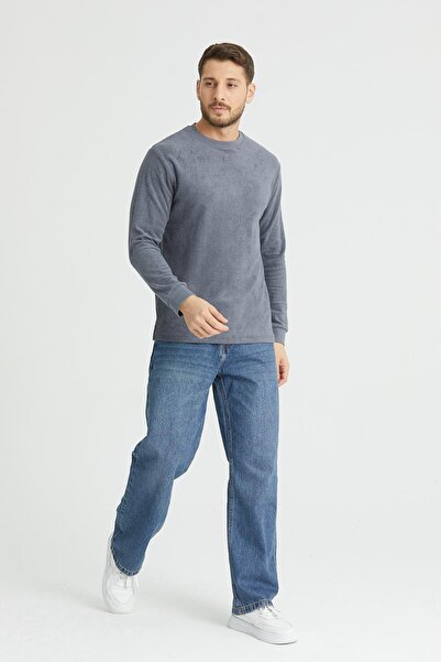Store 100% Cotton, Crew Neck, Plain Stripe Men's Sweatshirt