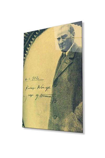 idealizbiz Ataturk Glass Painting 4mm Sticlă temperată durabilă, Ataturk Glas...