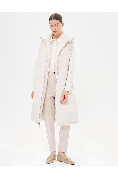 Kayra Ecru Color Double Sided Stand Collar Vest