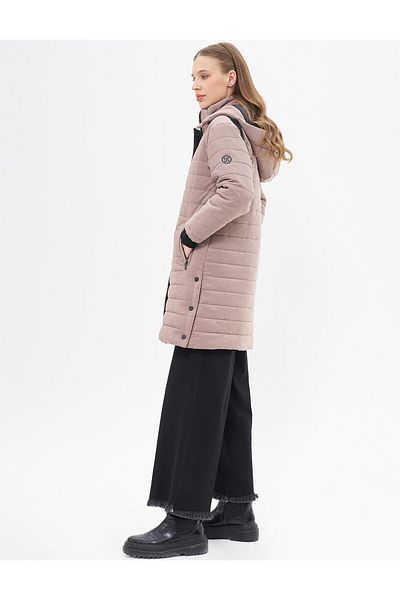Kayra Παλτό Anorak με γιακά και κουκούλα Mink
