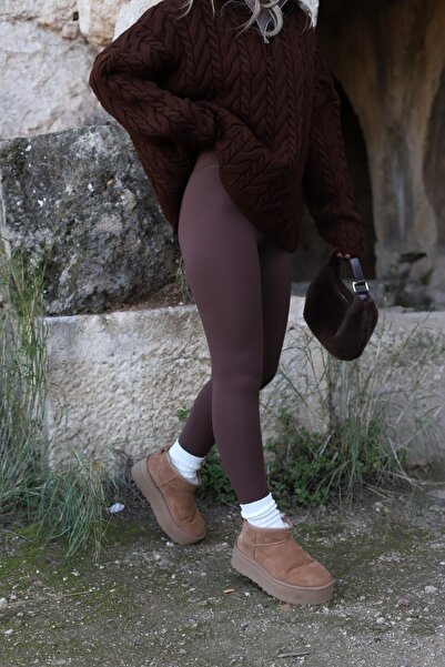 bytugcekaya Smeđe obične sportske helanke