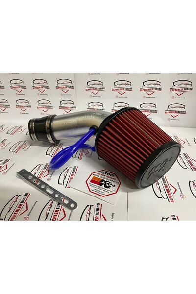 Alperenler Tuning Açık Hava Filtresi Seti 26 cm Gümüş Boru + K&N Filtre