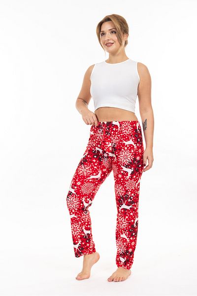 TAMPAP Women's Suede Textured Patterned Pajama Bottom