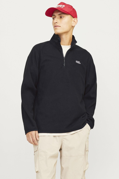 Jack & Jones JJECORP LOGO  FLEECE QUARTER ZIP SİYAH12258490