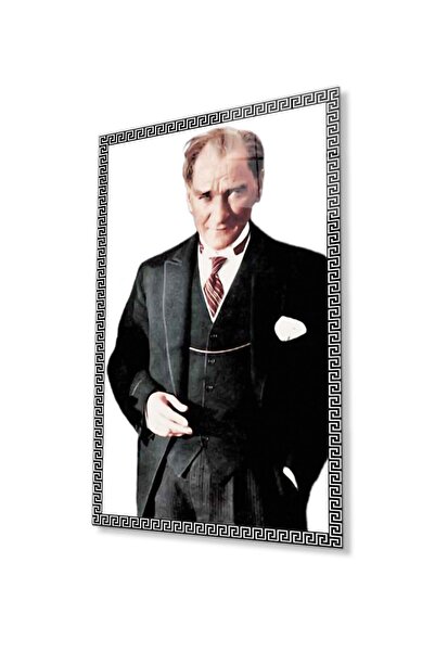 idealizbiz Ataturk staklena slika, 4mm izdržljivo kaljeno staklo, Ataturk sta...