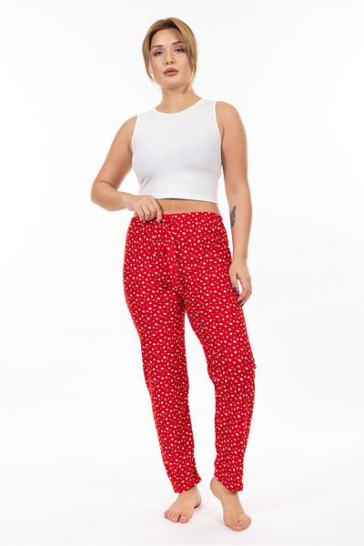 TAMPAP Women's Suede Textured Patterned Pajama Bottom