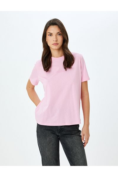 Koton Crew Neck Short Sleeve Cotton Printed T-Shirt