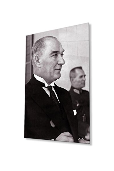 idealizbiz Ataturk staklena slika, 4mm izdržljivo kaljeno staklo, Ataturk sta...