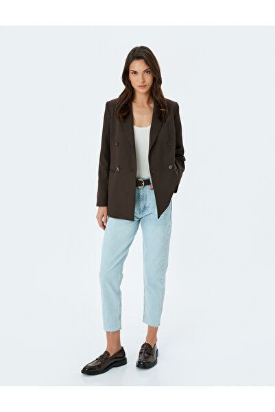 Koton Mom Jean- talie înaltă Pantaloni de blugi pentru femei, albastru deschi...