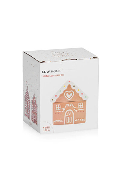 LC Waikiki Lcw Home Brown Christmas Themed Ceramic Storage Container