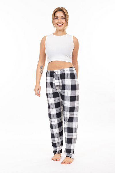 TAMPAP Pantaloni de pijama de damă din piele intoarsa cu model texturat