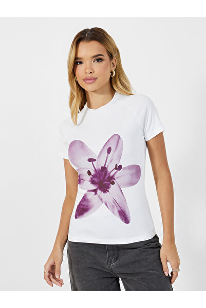 Styli Floral Graphic Print Round Neck T-shirt
