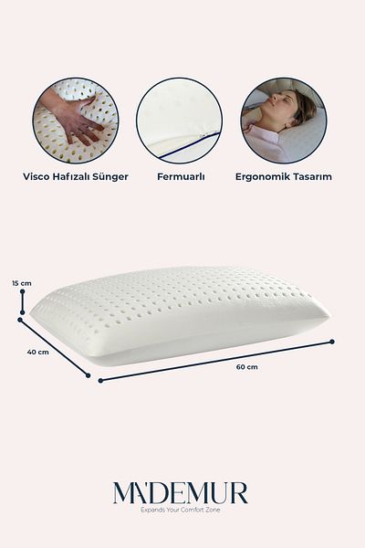 MA'DEMUR Visco Pillow with Different Hardness for Two Surfaces 60X40X15 cm