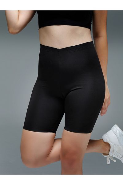MİSTİRİK Porfy Model Bermuda Non-marking σορτς χωρίς ραφή κορσέ υφασμάτινο σορτς Biker σορτς μαύρο χρώμα