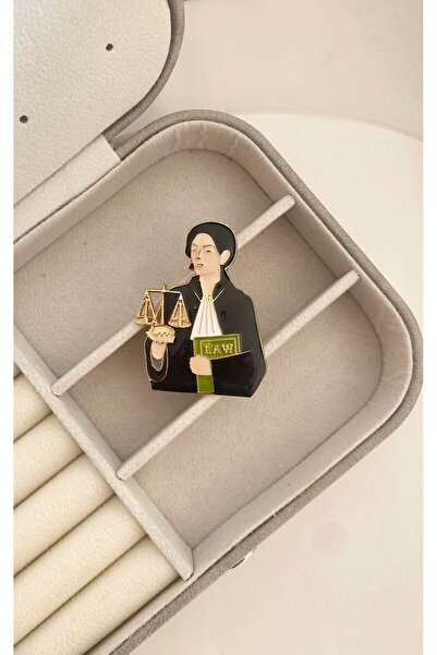 Sacha Accessories Avukat Figürlü Gold Broş