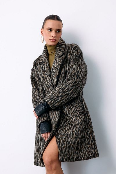 Sateen Leopard Print Pocket Coat - Leopard