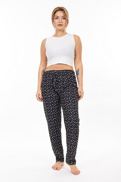 TAMPAP Pantaloni de pijama de damă din piele intoarsa cu model texturat