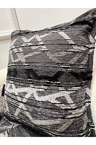 NİVEMESHOME غطاء وسادة رمي من Nivemeshome باللون الرمادي الفحمي Mateo 67-01 - 45x45