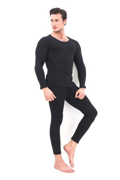 SAUNA SUIT Ζεστό Χειμερινό Θερμικό Εσώρουχο 1ης Ποιότητας Μαύρο Σετ Μπλούζας