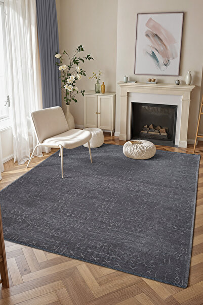 Colore Home Cool Antrasit Kaymaz Taban Yıkanabilir Kilim Yolluk