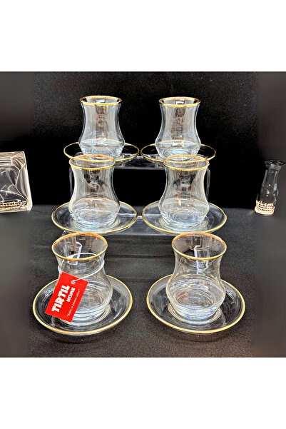 Tırtıl Home Züccaciye Eda Çay Seti Yaldızlı