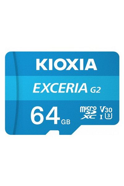 Kioxia Exceria Gx 64Gb Microsdxc Memory Card to Uhs-I V30 U3 A1 Sd Adapter, Support 4K Video Shooting