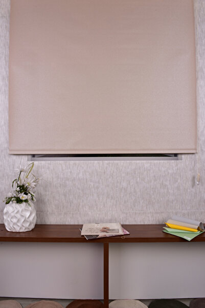 Setekshome Cappuccino Simli Düz Etek Dilimsiz Ip Sr Cappuccino Zebra Stor Güneşlik Perde