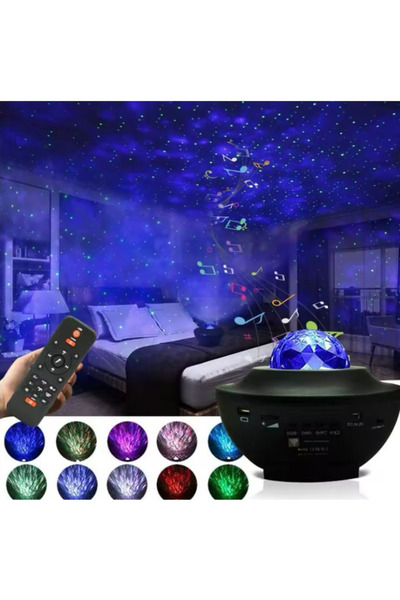 post alley Galaksi Gökyüzü ve Yıldız Yansıtan Projektör Gece Lambası Bluetooth Hoparlör