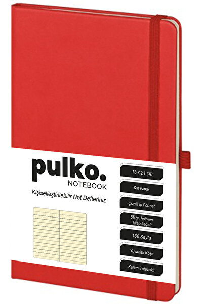 PULKO Notebook Not Defteri, (13x21cm), Sert Kapak, 160 Sayfa, Krem Kağıt, Çiz...