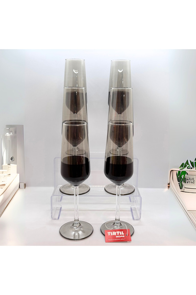 Tırtıl Home Züccaciye Allegra Kadeh 6'lı Siyah Füme