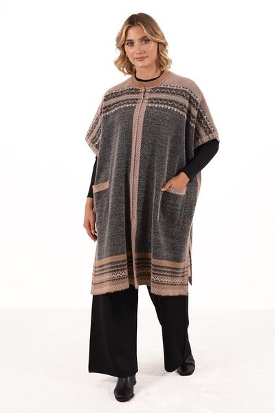 Mole İstanbul Plus Size Short Sleeve Poncho