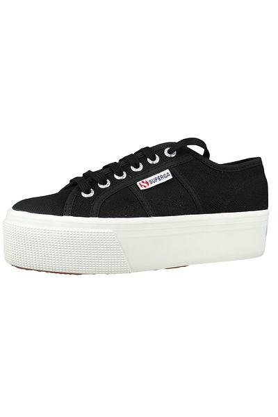 Superga Damen Low Sneaker 2790-COTW LINEA UP AND DOWN Low Top S9111LW Schwarz F83 Black-Fwhite Leinen