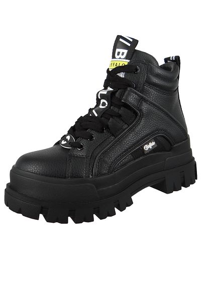 Buffalo Damen Sportliche Stiefelette Aspha NC Mid 1622045 Schwarz Black Kunstleder mit Perfect Fit durch Me
