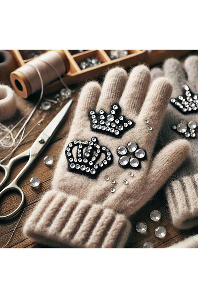 Seçkin Felted Motif Stone Bead Crown (10 Pieces)