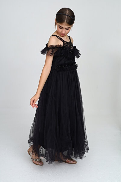 Joui Co Kız Çocuk Uzun Zarif Abiye Elbise Düğün Özel Gün Kıyafeti