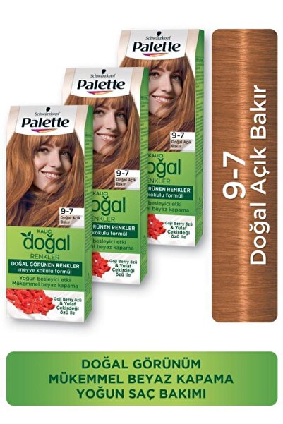 Palette Kalıcı Doğal Renkler  9-7 Doğal Açık Bakır Goji Berry Özü Saç Boyası
X 3 Adet